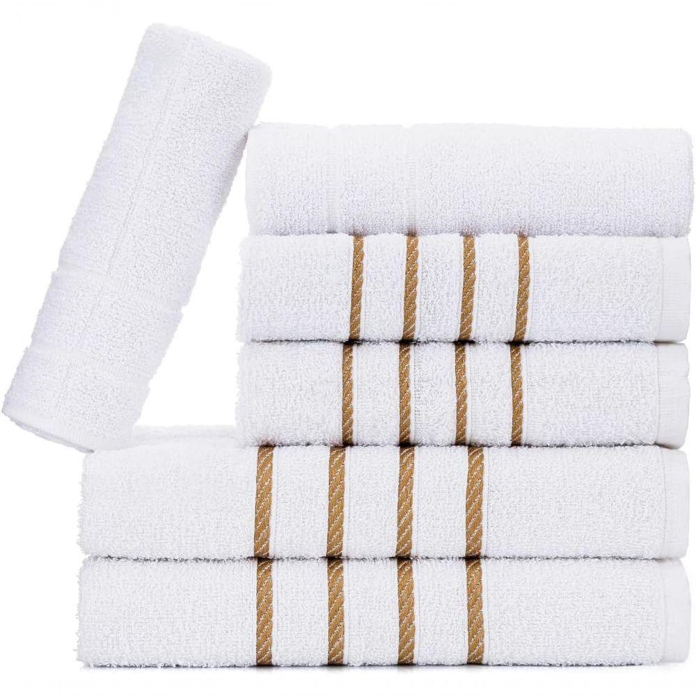 Jogo De Toalha Montreal 2 Banhão + 2 Rosto + 2 Tapete Piso Luxuoso 100% Algodão Branco - 1