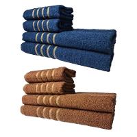 Kit 8 Toalhas Grandes Montreal 4 Banhos 4 Rostos Azul+marrom - 1