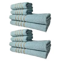 Kit 8 Toalhas Grandes Montreal 4 Banhos 4 Rostos Verde Claro - 1