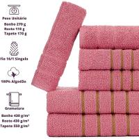 Jogo De Toalha Montreal 2 Banhão + 2 Rosto + 2 Tapete Piso Luxuoso 100% Algodão Rosê