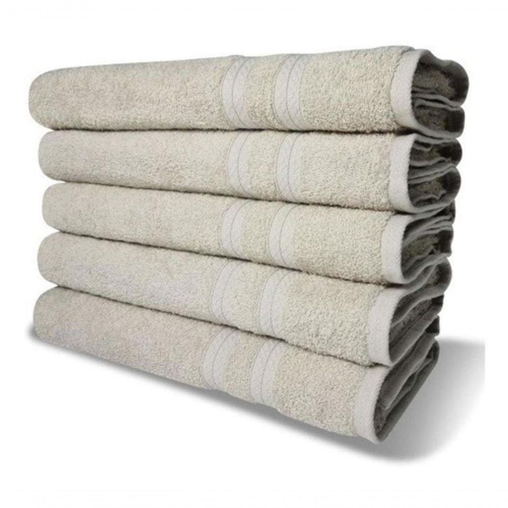 5 Toalhas Super Felpudas Grande E Grossa Algodão 80x150 Bege - 1