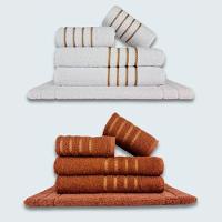 Jogo De Toalhas 10 P?s Cole??o Montreal 100% Algod?o Branco+marrom - 1