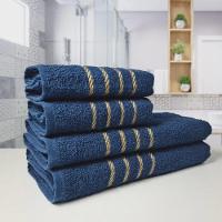 Kit 4 Toalhas 2 Banho 2 Rosto Montreal 100% Algodão Azul. - 3