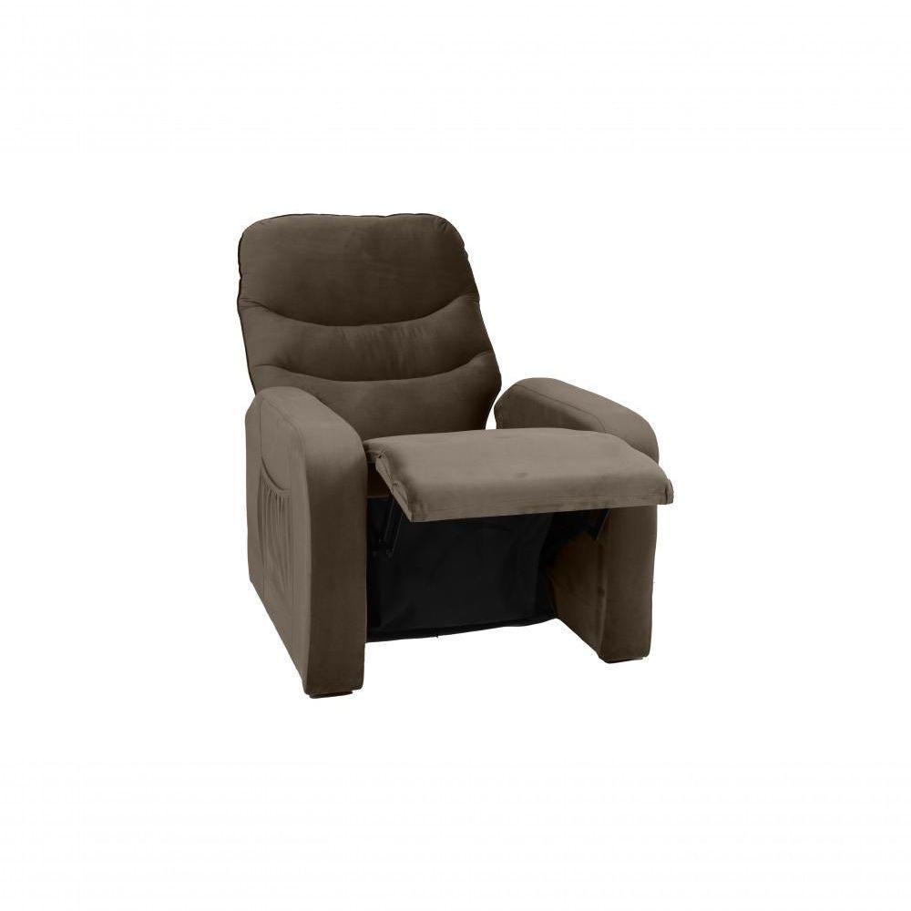 Poltrona Reclinável Punto 1 Lugar Veludo Marrom Matrix - 2