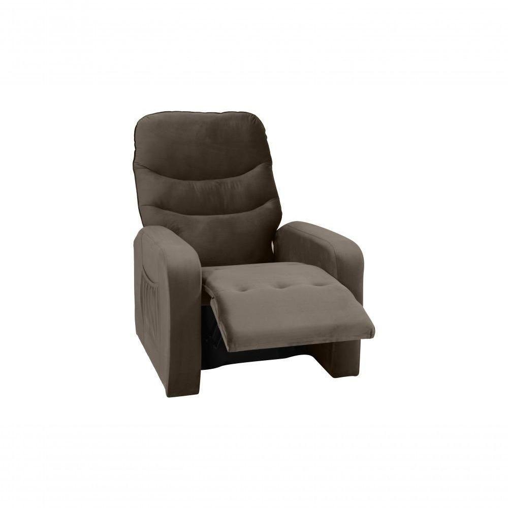 Poltrona Reclinável Punto 1 Lugar Veludo Marrom Matrix - 3