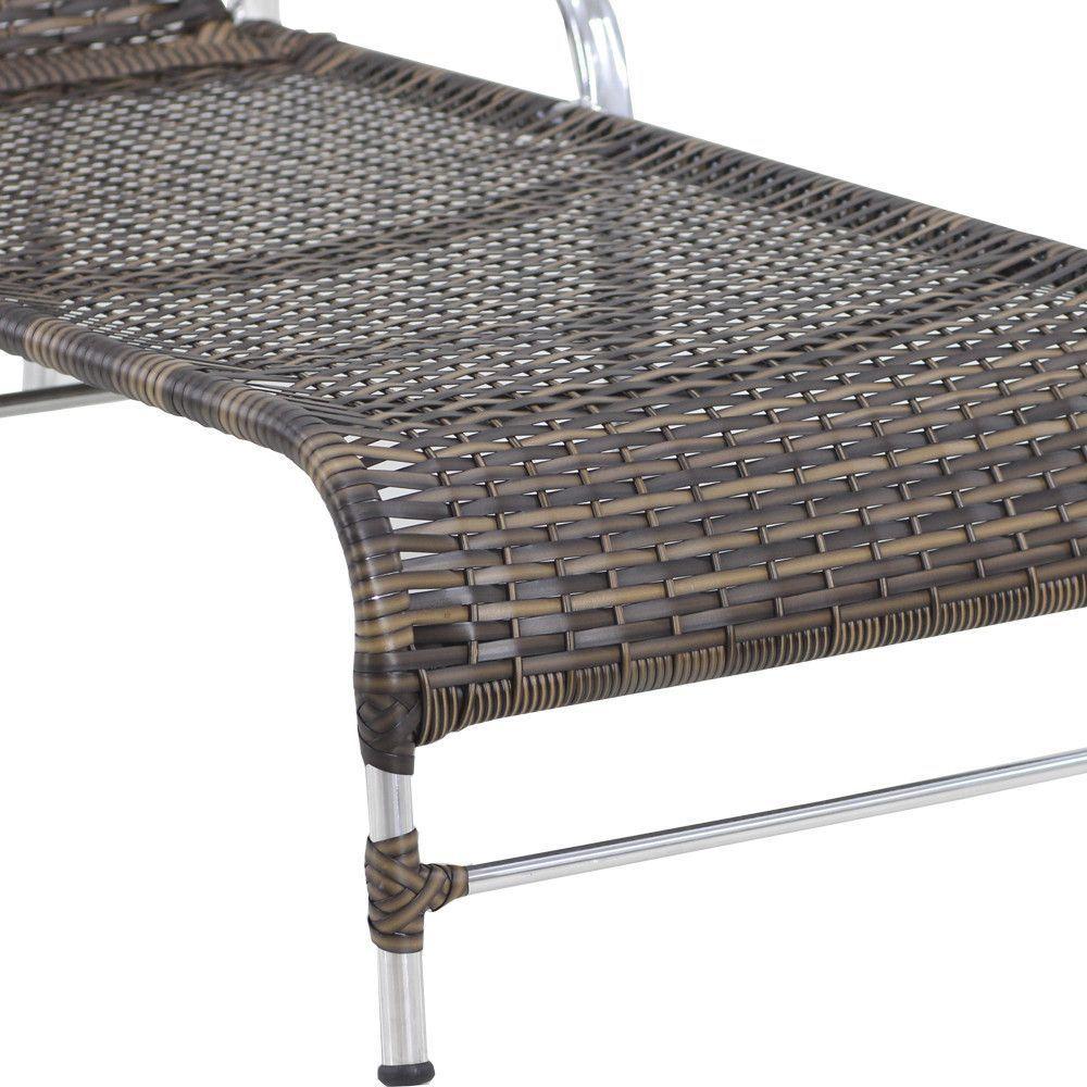 2 Espreguiçadeiras Catar + Mesa Centro Em Alumínio Argila - 3