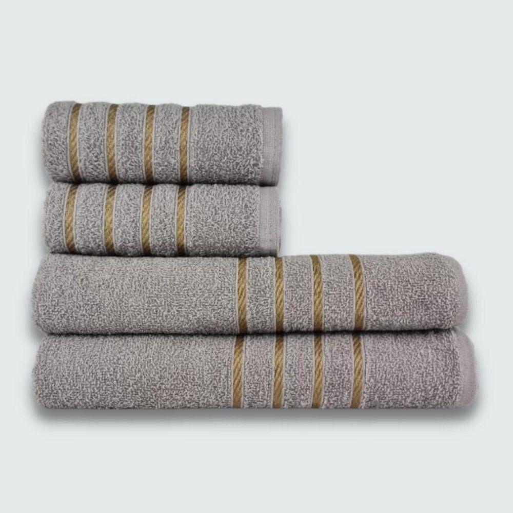 Jogo De Toalha 8 Pe?as Cole??o Montreal 100% Algod?o Azul+cinza - 4