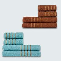 Jogo De Toalhas 8 Pe?a Cole??o Montreal 100% Algod?o Marrom+verde - 1