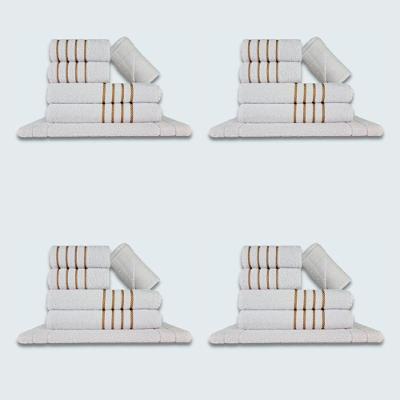 Jogo De Toalhas 24 Pçs Coleção Montreal 100% Algodão Branco