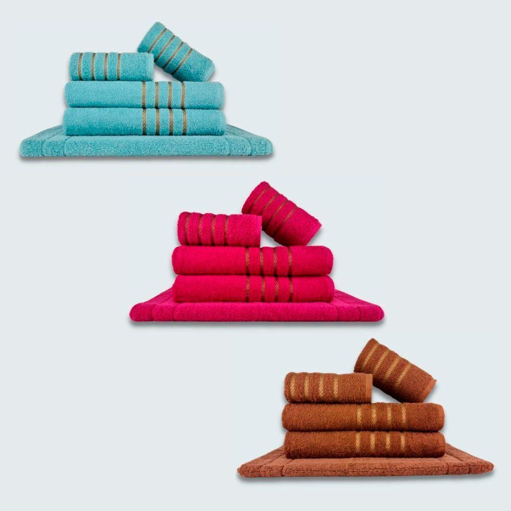 Jogo De Toalhas 15 Pçs Coleção Montreal 100% Algodão Vd+rs+mr - 1