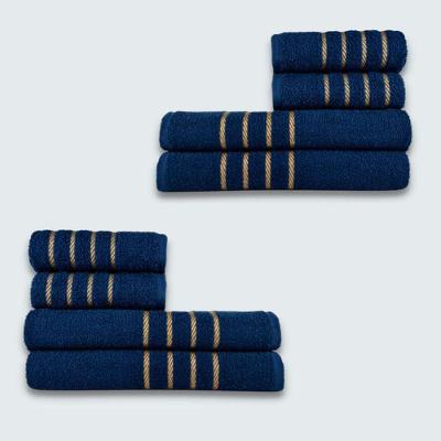 Jogo De Toalha 8 Peças Coleção Montreal 100% Algodão Azul