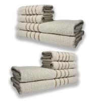 2 Jogos De 4 Toalhas - 4 Banho 4 Rosto Montreal 100% Algodão Bege - 1