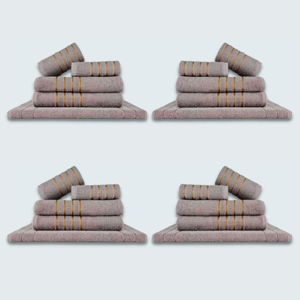 Jogo De Toalhas 20 Pçs Coleção Montreal 100% Algodão Cinza - 1