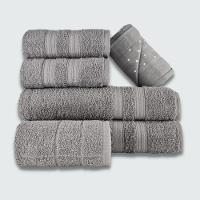 Jogo De Toalha 6 Pçs Gigante Felpuda Itália Soft 100% Algodão Cinza - 1
