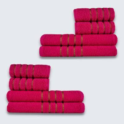 Jogo De Toalhas 8 Peças Coleção Montreal 100% Algodão Rosa