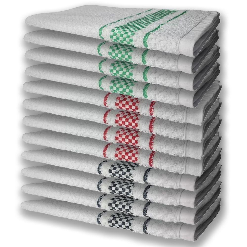 12 Panos De Prato Atoalhado Felpudo Premium Pr+vm+vd - 1