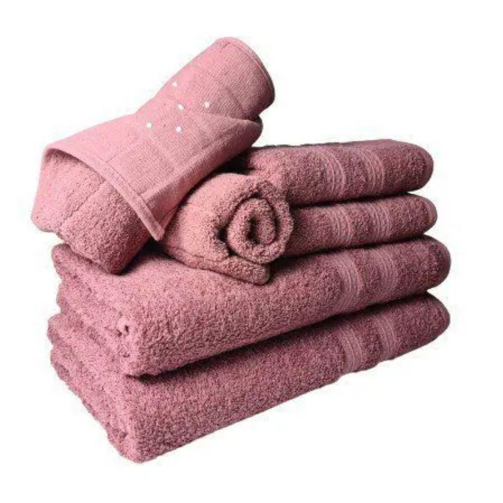 Jogo De Toalhas 4 Banhos 4 Rostos 4 Pisos Grande Grossa Cinza+ros? - 4