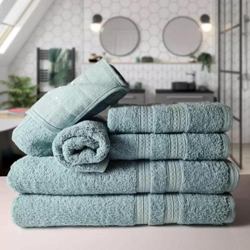 Jogo De Toalhas 4 Banhos 4 Rostos 4 Pisos Grossa Cinza+verde - 5