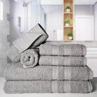 Jogo De Toalhas 4 Banhos 4 Rostos 4 Pisos Grossa Cinza+verde - 6