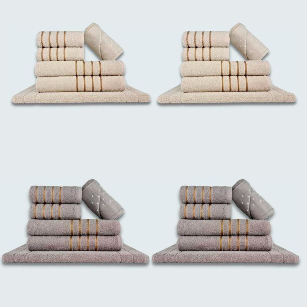 Jogo De Toalhas 24 Pçs Coleção Dubai 100% Algodão Bg+cz - 1