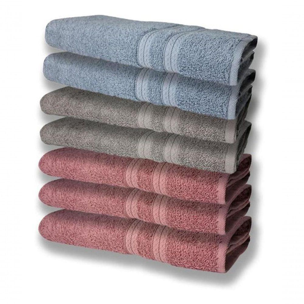 7 Toalhas Felpudas E Grossa 80x150 3 Rosê 2 Cinza 2 Azul - 1
