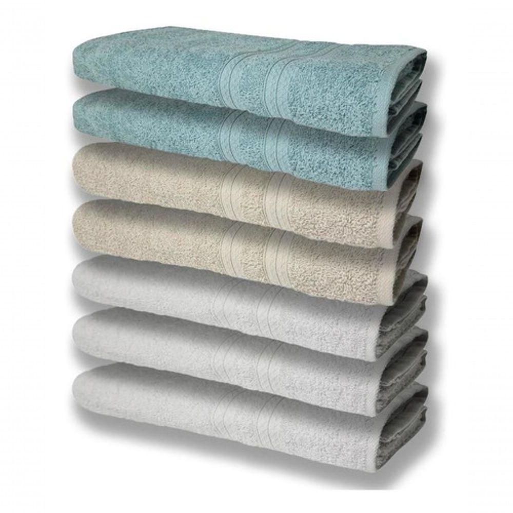 7 Toalhas Felpudas E Grossa 80x150 3 Branco 2 Bege 2 Verde - 1