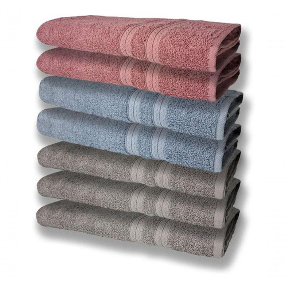 7 Toalhas Felpudas E Grossa 80x150 3 Cinza 2 Azul 2 Rosê - 1