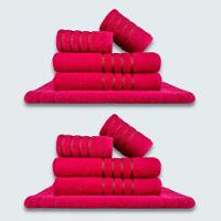 Jogo De Toalhas 10 P?s Cole??o Montreal 100% Algod?o Rosa+rosa - 1