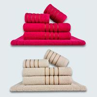 Jogo De Toalhas 10 P?s Cole??o Montreal 100% Algod?o Rosa+bege - 1