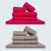 Jogo De Toalhas 10 P?s Cole??o Montreal 100% Algod?o Rosa+cinza - 1