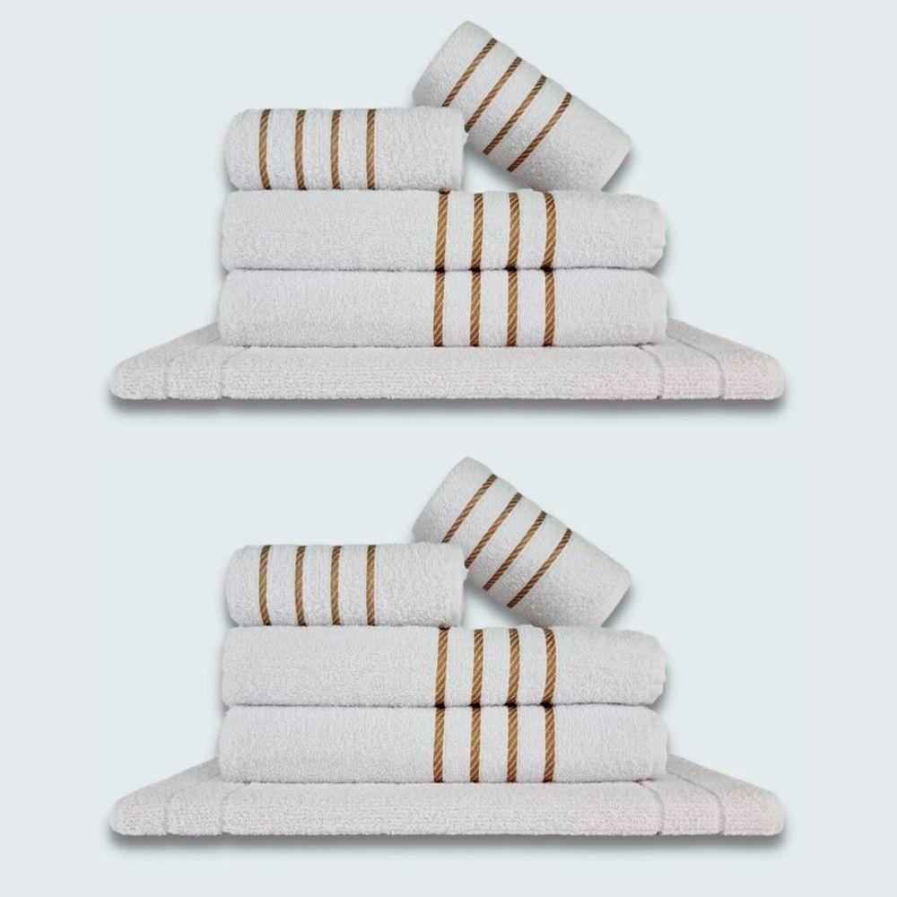 Jogo De Toalhas 10 P?s Cole??o Montreal 100% Algod?o Branco+branco - 1
