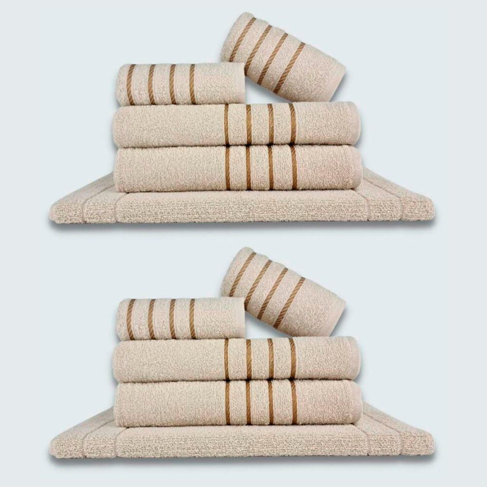 Jogo De Toalhas 10 P?s Cole??o Montreal 100% Algod?o Bege+bege - 1