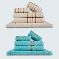 Jogo De Toalhas 10 P?s Cole??o Montreal 100% Algod?o Bege+verde - 1