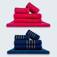 Jogo De Toalhas 10 P?s Cole??o Montreal 100% Algod?o Rosa+azul - 1