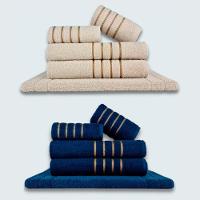 Jogo De Toalhas 10 P?s Cole??o Montreal 100% Algod?o Bege+azul - 1