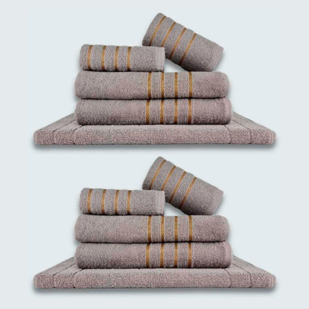 Jogo De Toalhas 10 P?s Cole??o Montreal 100% Algod?o Cinza+cinza - 1