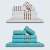 Jogo De Toalhas 10 P?s Cole??o Montreal 100% Algod?o Branco+verde - 1