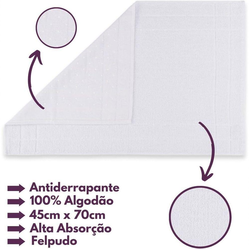 Jogo De Toalhas Gigante Itália Soft 2 Banhão + 2 Rosto + 2 Tapete Luxo 100% Algodão - Branco - 4