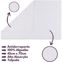 Jogo De Toalhas Gigante Itália Soft 2 Banhão + 2 Rosto + 2 Tapete Luxo 100% Algodão - Branco