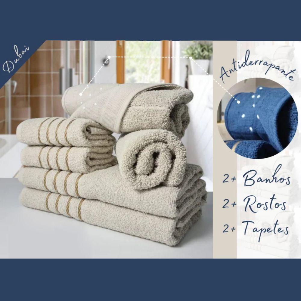 Jogo De Toalha 2 Banho 2 Rosto 2 Pisos Luxo Montreal Branco - 5