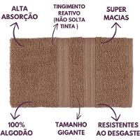 Jogo De Toalhas De Banho 4 Peças 100% Algodão Alta Absorção (2 Banho + 2 Rosto ) Padrão Hotel/pousada - Bege - 5