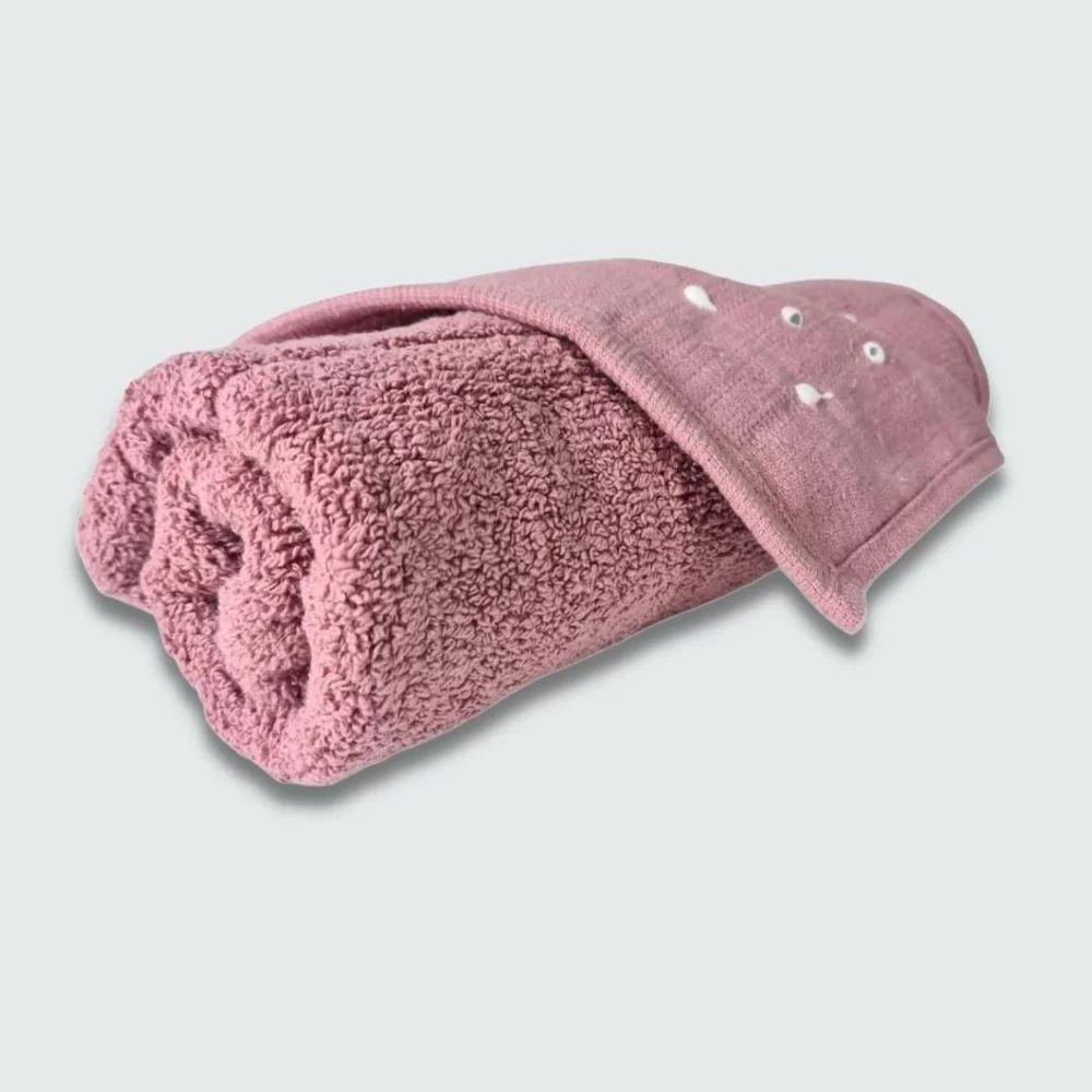 Jogo De Toalha 5 Pçs Gigante Felpuda Itália Soft 100% Algodão Rose - 4