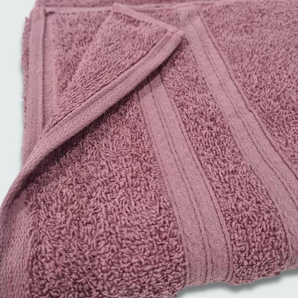 Jogo De Toalha 5 Pçs Gigante Felpuda Itália Soft 100% Algodão Rose - 7