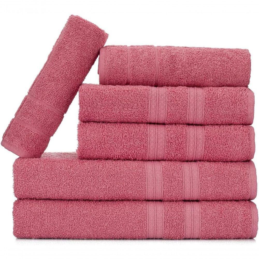 Jogo De Toalhas Gigante Itália Soft 2 Banhão + 2 Rosto + 2 Tapete Luxo 100% Algodão - Rosê - 1