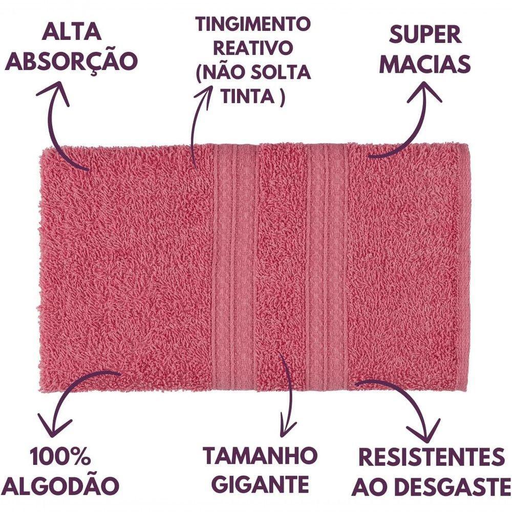 Jogo De Toalhas Gigante Itália Soft 2 Banhão + 2 Rosto + 2 Tapete Luxo 100% Algodão - Rosê - 2