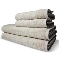 Jogo De Toalhas Itália Soft 4 Pçs - 2 Banho E 2 Rosto 430g/m² 100% Algodão - Bege - 2