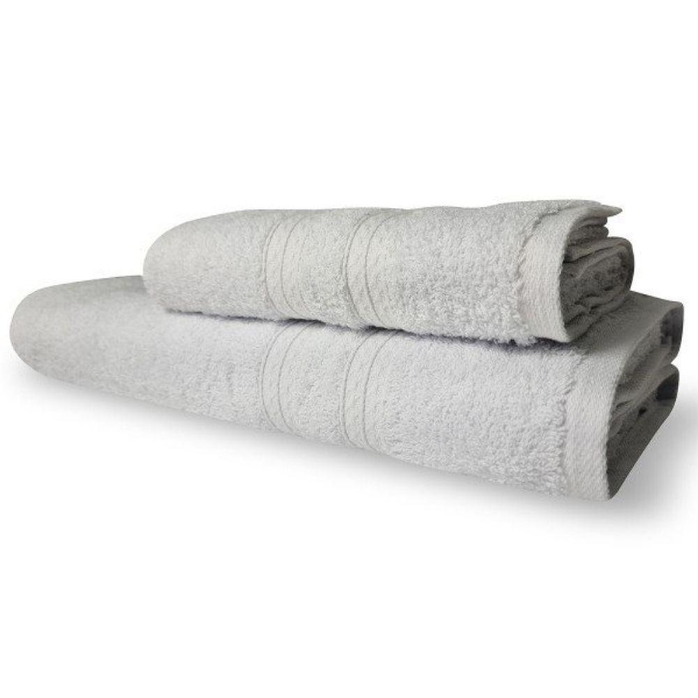 Jogo 2 Toalhas Itália Soft 1 Banho 1 Rosto Grossa 100% Algodão 430g/m² - Branco - 2