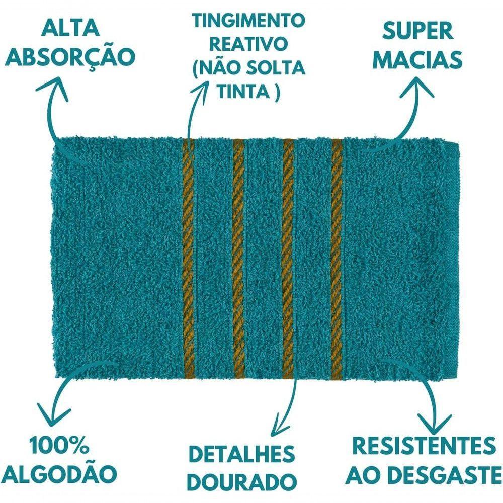 Jogo De Toalha 2 Banho + 2 Rosto Montreal 100% Algodão Alta Absorção - Verde Claro - 3