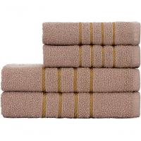 Jogo De Toalha 2 Banho + 2 Rosto Montreal 100% Algodão Alta Absorção - Marron - 1