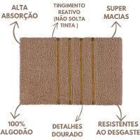 Jogo De Toalha 2 Banho + 2 Rosto Montreal 100% Algodão Alta Absorção - Marron - 7